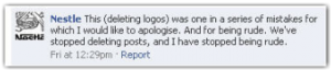 La firme de Vevey choisit de faire son mea culpa sur Facebook
